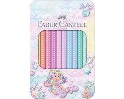 Faber-Castell kleurpotloden - Jumbo Sparkle - 10 stuks in blik - pastelkleuren - FC-210910 — cadeau in Hobby