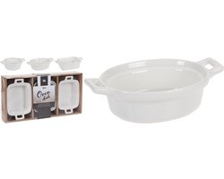 Koopman Serie - Ovenvaste Kommetjes - Set van 3 - Wit - Keramisch — cadeau in Kookcadeaus