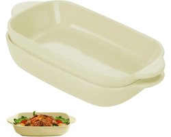 Set van 2 kleurrijke keramische ovenschaal voor lasagne en bakken — cadeau in Kookcadeaus