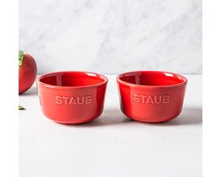 Staub Desert Schaaltjes - Ramekin Set Van 2 - Rood - Keramisch - Tapas Schalen - Toetje - Geschikt Voor Magnetron Oven Vaatwasser — cadeau in Kookcadeaus