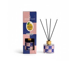 Reed Diffuser Geurstokjes 100ml – Citroen, Bergamot & Basilicum – Luxe Geurverspreider van Glas met Zwarte Stokjes – Fris & Vrolijk Design – Langdurige Geur – Perfect Cadeau voor Elke Gelegenheid — cadeau in Wonen & Interieur