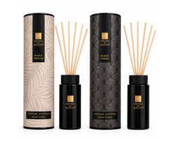 EasyMart Geurstokjes Set – Black Vanilla & Black Tabac – Premium Huisparfum – Geurverspreider met 12 Rotan Stokjes – Luxe Geurset voor Woonkamer, Badkamer & Interieur – 100ml x2 — cadeau in Wonen & Interieur