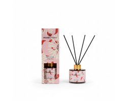 Reed Diffuser Geurstokjes 100ml – Bloemig– Luxe Geurverspreider van Glas met Zwarte Stokjes – Fris & Vrolijk Design – Langdurige Geur – Perfect Cadeau voor Elke Gelegenheid — cadeau in Wonen & Interieur
