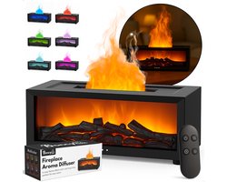 Boncy® Fireplace Aroma Diffuser – Luchtbevochtiger Aromadiffusers met 9 Licht-opties & Afstandsbediening – Geurverspreider Vernevelaar – Aromatherapie Aromadiffusers - Geschikt voor etherische olie - Verdamper Verstuiver — cadeau in Eten & Drinken