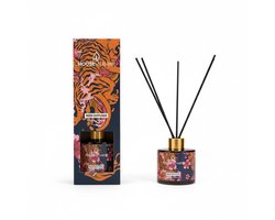 Reed Diffuser Geurstokjes 100ml – Kruidig- Luxe Geurverspreider van Glas met Zwarte Stokjes – Fris & Vrolijk Design – Langdurige Geur – Perfect Cadeau voor Elke Gelegenheid — cadeau in Wonen & Interieur