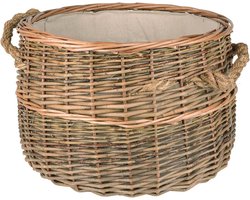 Stijlvolle Hoogwaardige Wilgen Mand voor Haardhout, Wasgoed of Decoratie - Ø 40 cm — cadeau in Wonen & Interieur