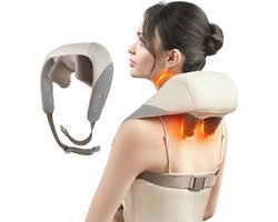 Mini Shiatsu Nekmassageapparaat met Warmte - Elektrische Massager voor Nek, Rug en Schouders - Diepweefsel Pijnverlichting — cadeau in Verzorging