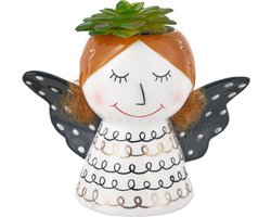 Baroni Home Angel Ceramic Vase Christmas Decoration, Modern Figure, Indoor or Outdoor, 16 x 8 x 14 cm, White Dress — cadeau in Wonen & Interieur