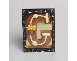 Luxe Gedecoreerde Melk Chocolade Letter G - 6 x 240 Gram — cadeau in Cadeau-ideeën