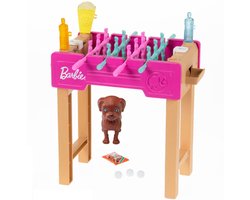 Barbie Mini Playset Voetbaltafel Met Hondje excl. Barbie poppen — cadeau in Spellen & Speelgoed