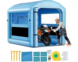 VEVOR Opblaasbare Spuitcabine 3 X 2,5 X 2,5 M, Spuitcabine Tent met 550 W Blower & Luchtfiltersysteem, Rond Dak, 210D Oxford Stof, Spuitverven voor Metalen Auto-Onderdelen — cadeau in Cadeau-ideeën
