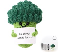Gehaakte Pop - Geluksbedel - Positieve Vibe - Handgemaakt Katoen - 8.5 cm x 6 cm — cadeau in Cadeau-ideeën