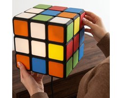 Retro Puzzel Kubus Tafellamp & Hanglamp – Pop Art Sfeerlamp E27 voor Bureau, Dressoir & Plafond | Meerkleurig | 19.5 cm — cadeau in Wonen & Interieur