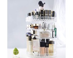 JHR GOODS Make-up Organizer - Transparant en Draaibaar - Skincare Organizer - Beauty en Parfum Organizer - 360° Roterend - Opbergbox Make up - Opbergdoos Cosmetica - Voor Badkamer en Make-up Tafel — cadeau in Wonen & Interieur