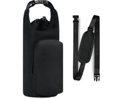 Sporttas - Flessenhouder - Flessendrager - Crossbodytas - Verstelbaar - Buitenfleshoes - Met Telefoonvak - 40 Oz Geïsoleerde Waterfles Draagband Crossbody Tas - Wandel-, Sportschool- En Yogatas - Grote Capaciteit - Stijlvol En Lichtgewicht - Zwart — cadeau in Sport & Outdoor