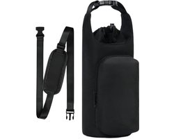 1 stuk - Tas voor waterfles - Geïsoleerde crossbodytas voor waterfles - Geschikt voor diverse situaties zoals fitness, sport, wandelen, buitenactiviteiten, reizen, strand, cruiseschepen, autogebruik, rugzak, kantoor en campus - 30x10x12cm - Zwart — cadeau in Sport & Outdoor