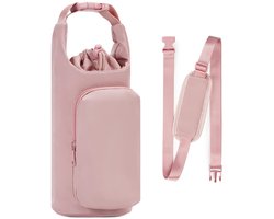 Sporttas - Flessenhouder - 40 Oz Geïsoleerde Waterfles Draagband Crossbody Tas - Wandel-, Sportschool- En Yogatas - Grote Capaciteit - Stijlvol En Lichtgewicht - Roze — cadeau in Sport & Outdoor