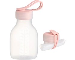 Mom Finity - Moedermelk Bewaarzakjes - Herbruikbaar - Siliconen -Borstvoeding Bewaarzakjes - 240ml - BPA-vrij - Lekvrij - Flesjes - Set van 2 - Roze — cadeau in Cadeau-ideeën