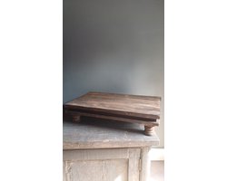 Landelijk houten bajot / plateau op pootjes / tafeltje — cadeau in Wonen & Interieur