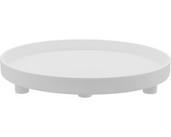 XL Decoratief Rond Dienblad op Poten 38cm Wit Houten Plateau — cadeau in Wonen & Interieur