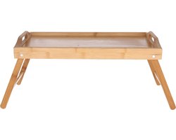 Dienblad op pootjes - bamboe - ontbijt op bed - 50 x 30 cm - Bedtafel / serveerblad - laptop / tablet / boek / ontbijt - Schoottafeltjes — cadeau in Koken & Dineren