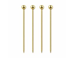 Set van 4 Luxe Cocktail Picks Goud -Tapas prikkers – RVS — cadeau in Kookcadeaus