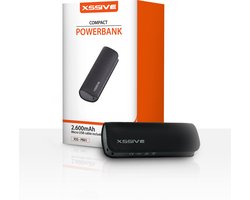 Xssive Powerbank Klein 2600 mAh Zwart - Mini Powerbank - Draagbare USB oplader - Powerbank voor oortjes, smartwatch, koptelefoon, smartphone en accessoires - Zwart — cadeau in Gadgets