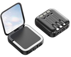 Choozit - Powerbank 10.000 mAh – Zwart – Met ingebouwde kabels & display – Draagbare oplader / externe batterij voor smartphone & tablet — cadeau in Gadgets