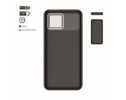 Electrox - Powerbank 10000 mAh - 22.5W Snellaad Functie - USB-A, USB-C & iOS - Universeel voor Smartphones, Tablets & Gadgets - Reis Powerbank - Draagbare Lader - Quick Charge - Zwart — cadeau in Gadgets
