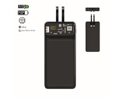 Electrox - Powerbank 10000 mAh - 22.5W Snellaad Functie - USB-A, USB-C & iOS - Universeel voor Smartphones, Tablets & Gadgets - Reis Powerbank - Draagbare Lader - Quick Charge - Cosmo - Zwart — cadeau in Gadgets