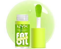 NYX Professional Make Up Fat Oil Chillz Lip Drip Lipgloss - Tot 12 uur hydratatie - Met keizersbes- en framboosolie - Kiwi Freezie — cadeau in Verzorging