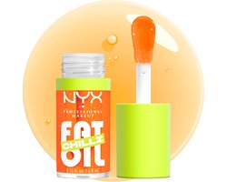 NYX Professional Make Up Fat Oil Chillz Lip Drip Lipgloss - Tot 12 uur hydratatie - Met keizersbes- en framboosolie - Citrus Chiller — cadeau in Verzorging