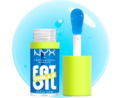 NYX Professional Make Up Fat Oil Chillz Lip Drip Lipgloss - Tot 12 uur hydratatie - Met keizersbes- en framboosolie - Polar Peppermint — cadeau in Verzorging