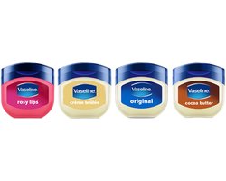 Vaseline Lip Therapy | Hydraterende Lippenbalsem | Set van 4 Rosy, Crème Brûlée, Origineel, Cacaoboter | 4 x 7g — cadeau in Verzorging