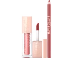 Maybelline New York - Lifter Gloss 3 Moon Glanzende Lipgloss + Lifter Liner Lipliner met Hylaronzuur 07 Big Lift — cadeau in Verzorging