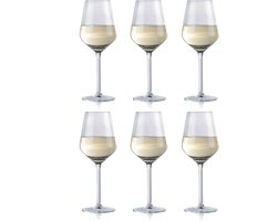 alpina Wijnglazen Witte Wijn - 6 Stuks Witte Wijnglazen - Wijnglas 37cl - Wijnglazen Set - Glazenset voor Diner - Wijn Glazen - Helder Glas — cadeau in Eten & Drinken