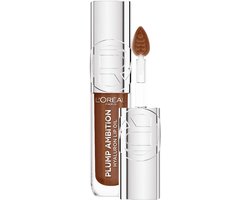 L'Oréal Paris Plump Ambition 510 La Nuit Sparkle Lipgloss - Lipolie met Hyaluronzuur - Voor vollere en glanzende lippen - Bruinrood - 5,4 gr — cadeau in Verzorging