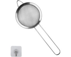 1 Pack Small Stainless Steel Strainer, Fine Mesh Strainer, with Kitchen Hook, 8 cm Diameter, Tea Strainer, Kitchen Strainer with Handle, Ideal for Jui — cadeau in Cadeau-ideeën
