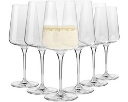 KROSNO | Wijnglazen voor witte en mousserende wijn | Set van 6 stuks - 400 ml | Elegant, Crystal Glass, Loodvrij glas | Perfect voor thuis, restaurant en feesten | Kunnen worden gewassen in de vaatwasser — cadeau in Eten & Drinken