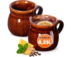 KADAX mokken voor glühwein 250 ml met handvat steengoed mok set van 2 — cadeau in Kookcadeaus