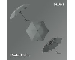 BLUNT Metro - Paraplu en Stormparaplu - Opvouwbaar en Winddicht tot 88 km/u - Automatisch Open - Lichtgewicht en Duurzaam - Ø 100 cm - Grijs — cadeau in Mode & Accessoires