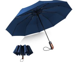 Paraplu Winddichte, Opvouwbare Paraplu Storm Automatische Parasol UV-bescherming Paraplu Waterbestendige Teflon Zakelijke Paraplu Windbestendige zon Regen Draagbaar Reisparaplu - Blauw — cadeau in Mode & Accessoires