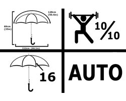 Extra Sterk - 16 Baleinen - Regenboog Paraplu Storm Winddicht Automatisch - ShopVlot — cadeau in Mode & Accessoires