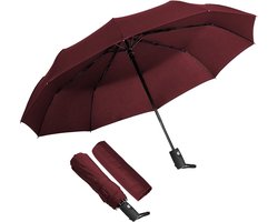 Paraplu Opvouwbare Winddichte Zakelijke Paraplu Storm Teflon Waterbestendige Parasol UV-bescherming Volledig Automatische Paraplu Draagbaar Weerbestendige Parasol en Paraplu - Rood — cadeau in Mode & Accessoires