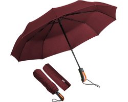 Paraplu Winddichte, Opvouwbare Paraplu Storm Automatische Parasol UV-bescherming Paraplu Waterbestendige Teflon Zakelijke Paraplu Windbestendige zon Regen Draagbaar Reisparaplu - Rood — cadeau in Mode & Accessoires