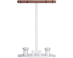 Hoofdtelefoonhouder Headsethouder Massief Houten Dubbele Oortelefoonstandaard Met Kronkelende Kolomstandaard Geschikt Voor Oordopjes Hoofdtelefoonstandaard (Color : A, Size : As shown) — cadeau in Gadgets