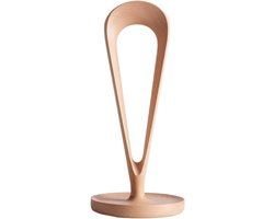 Hoofdtelefoonhouder Hout - Oordopjes Stand - Bureau Organisatie - Stevige Houten Basis - 26.5 cm Hoog - Beige — cadeau in Gadgets
