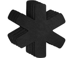 Vilt onderleggers - krasbestendige onderleggers - set van 5 - op maat te knippen en stapelbare bescherm- en onderleggers - antislip onderleggers - herbruikbaar - geschikt voor pannen, kommen en ander keukengerei - zwart - 38 cm — cadeau in Cadeau-ideeën
