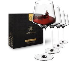 BarDeluxe® Wijnglazen Rode Wijn - Luxe Cadeau - Kristallen Wijnglas 640ml - Rode Wijnglazen Kristal - Handgemaakt - Perfect voor Bar of Diner — cadeau in Eten & Drinken