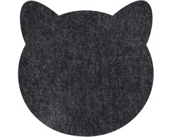 Set van 2 Vilten Placemats voor Kinderen - Afwasbare Tafelonderleggers Kattenvorm (45x25 cm) — cadeau in Wonen & Interieur